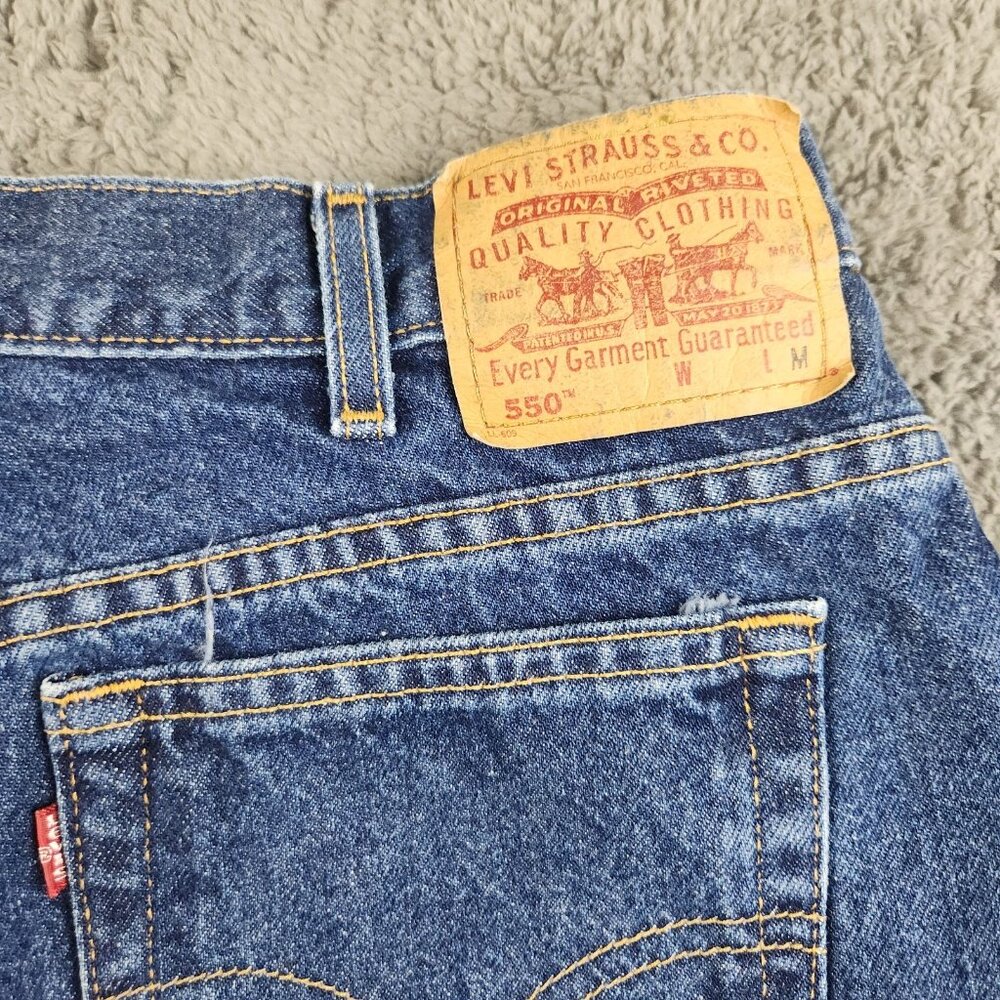 VTG Y2K High Waisted Mom Jeans Women's 16 Levi's 550 Curvy Straight Tapered Leg - Picture 10 of 12